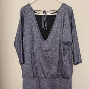 White House Black Market Sparkly Grey dress L